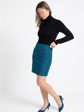 Proenza Schouler | Teal Tweed Pencil Skirt